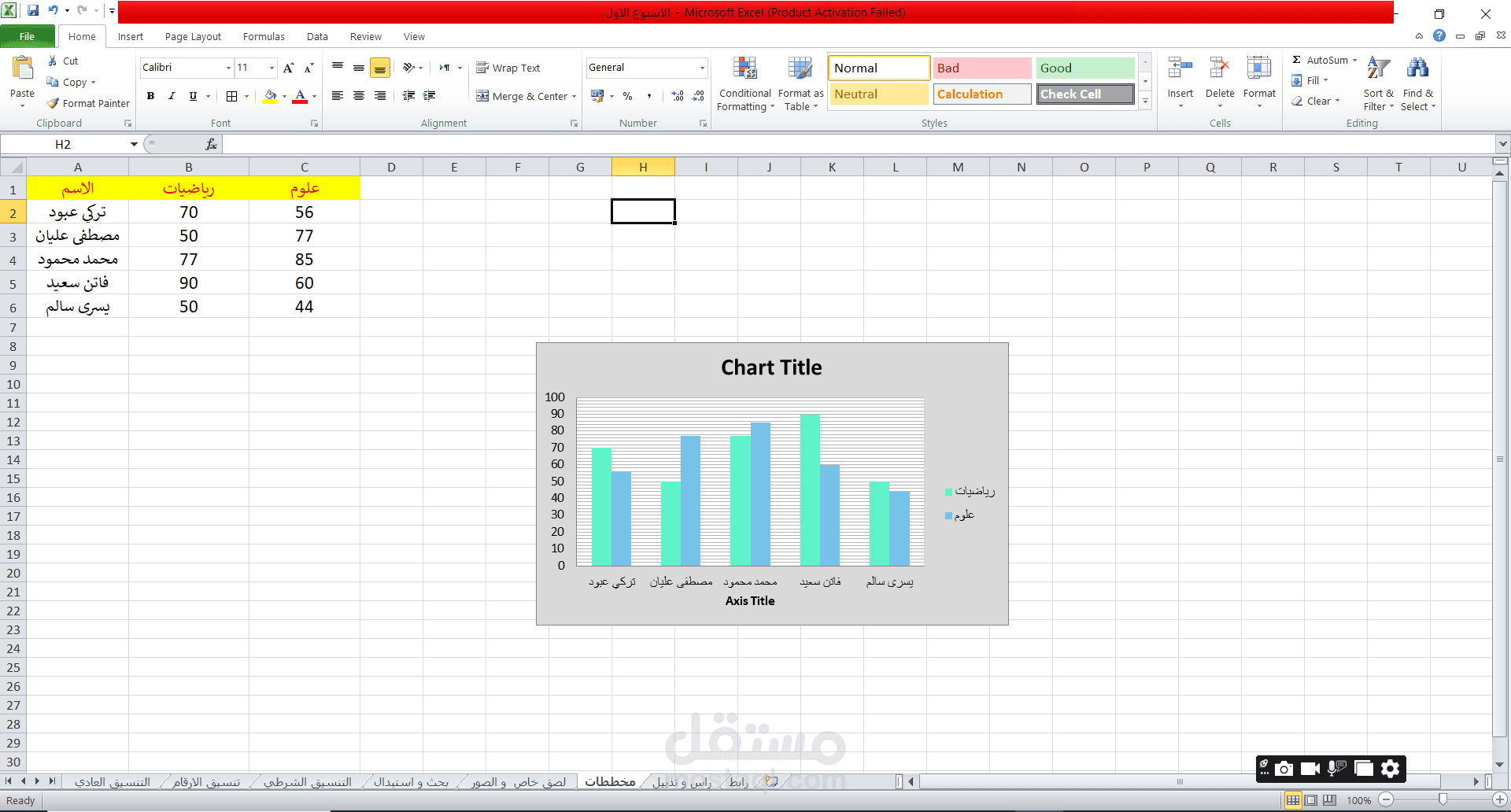 تنظيم وتنسيق جداول البيانات الاحترافية على Microsoft Excel