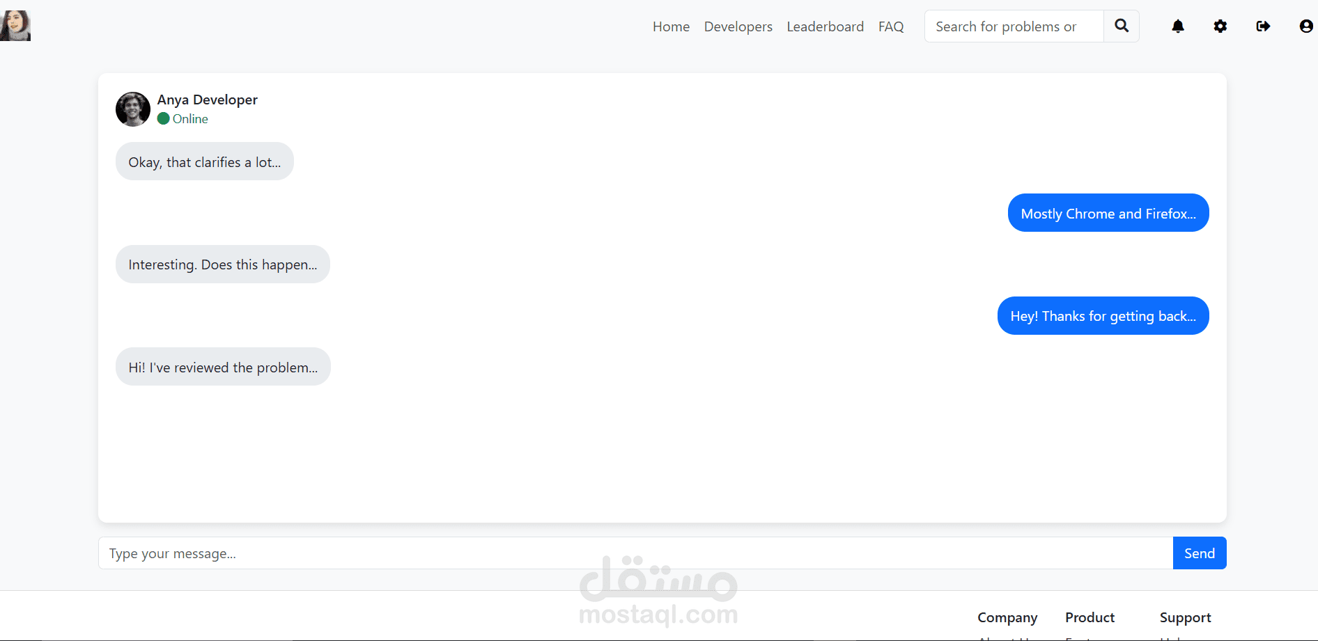 Chat Page Profile