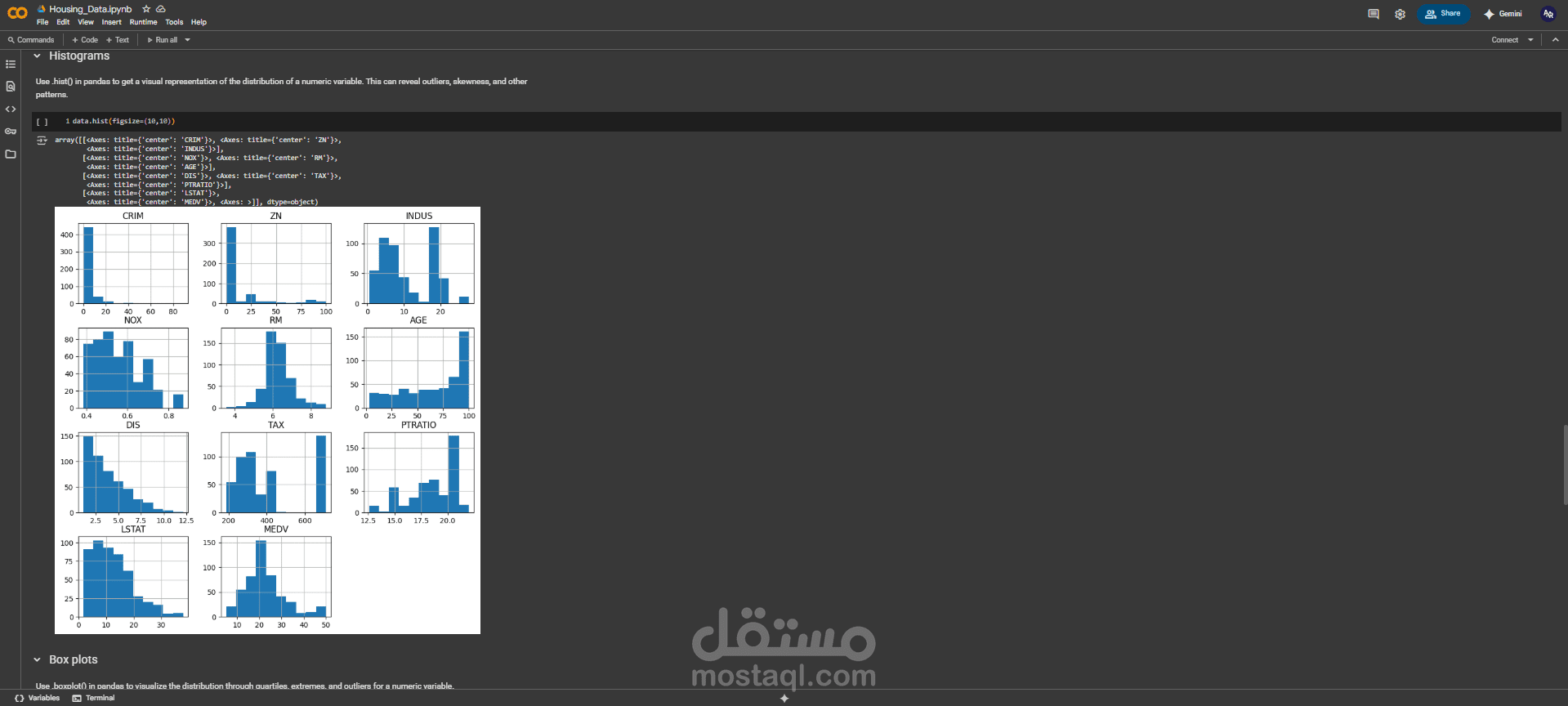 معالجة البيانات وبناء النماذج لبيانات الإسكان