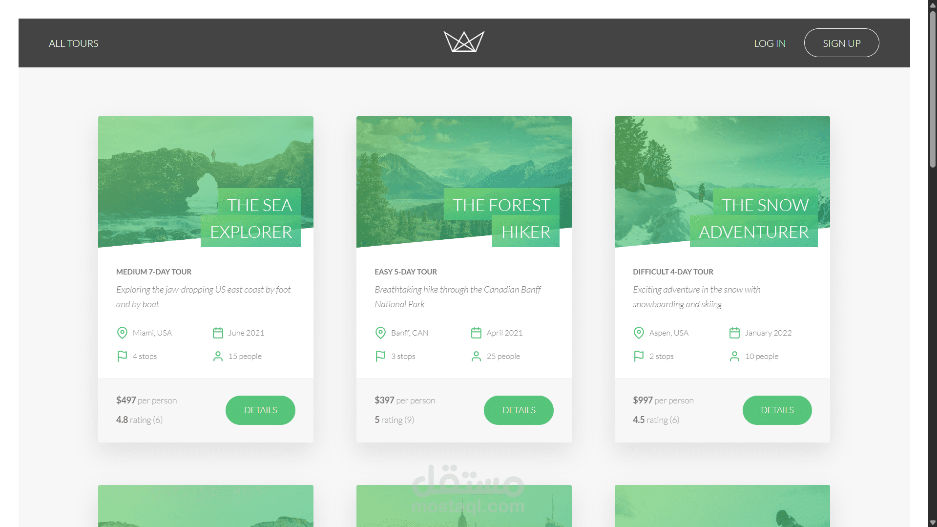 Natours is a full stack website using MERN to explore tours in your region and book tours