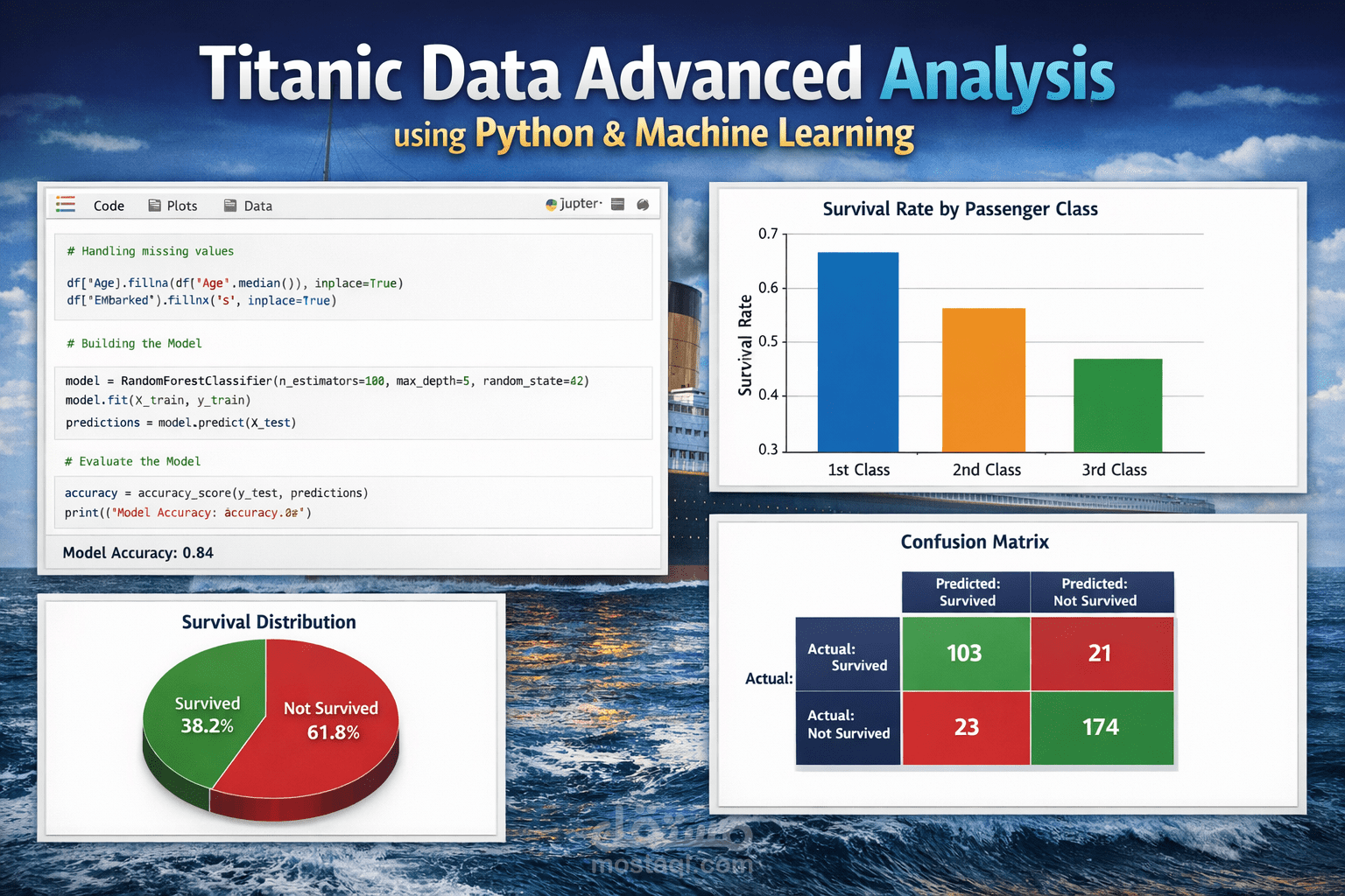 Titanic Data Advanced Analysis using Python & Machine Learning