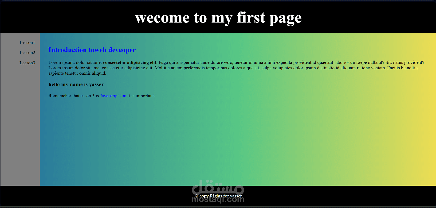 simple web page