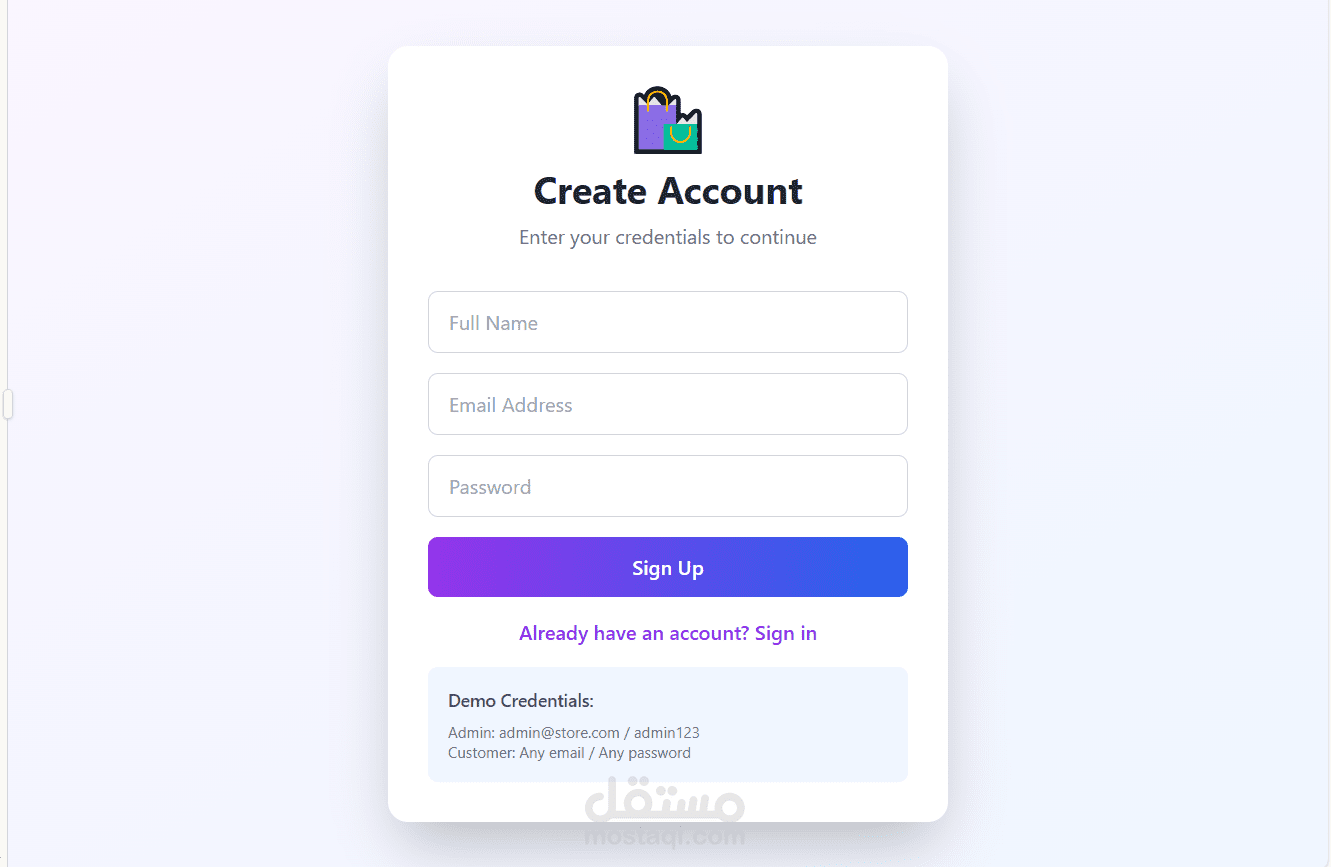 E-Commerce Mini Store (متجر إلكتروني مصغّر)