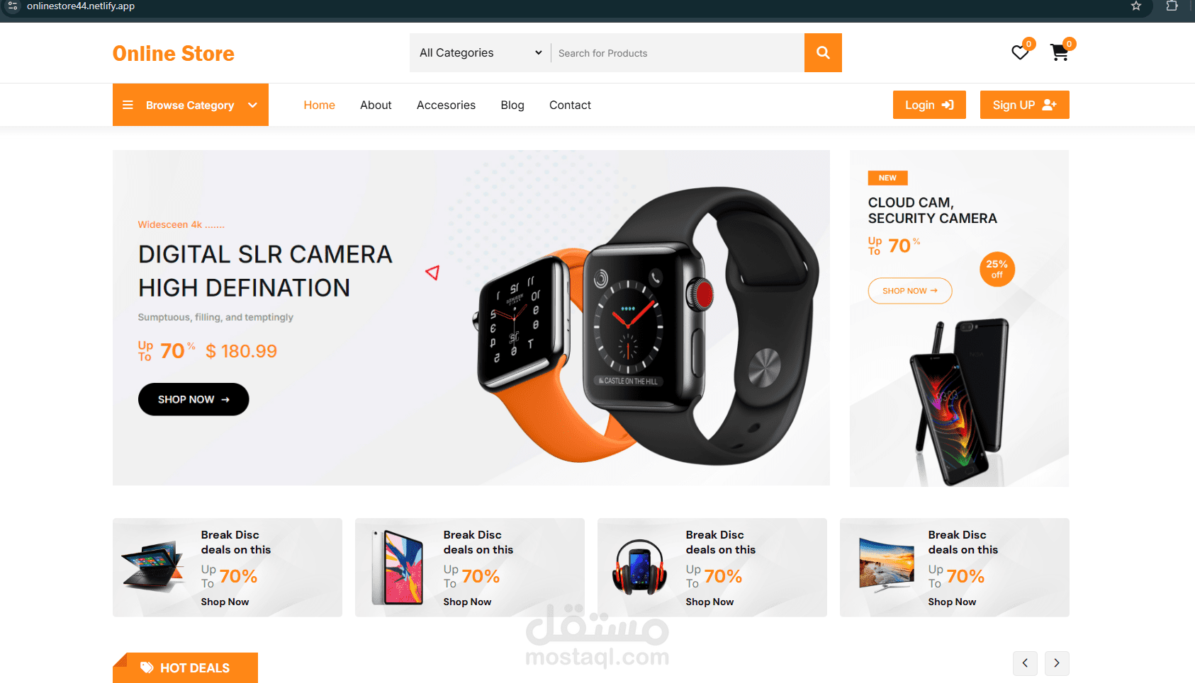 تصميم متجر إلكتروني للأجهزة الإلكترونية (موبايلات – لابتوبات – إكسسوارات)