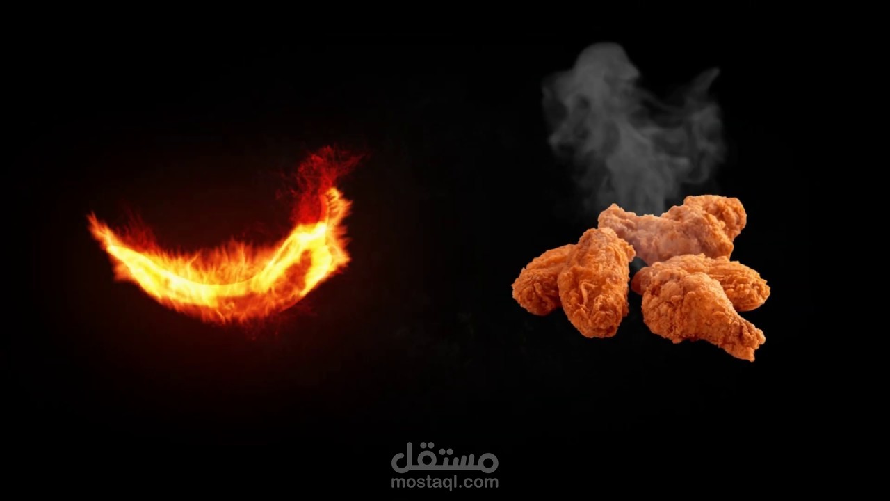 فيديو موشن غرافيك لمطعم يقدم جوانح الدجاج المقلية