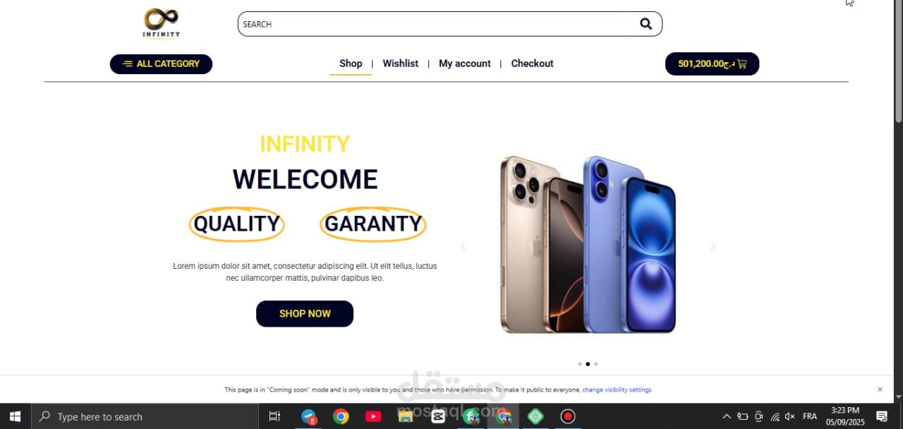 تصميم متجر إلكتروني إحترافي على منصة ووردبريس خاص بمنتجات الإلكترونيات