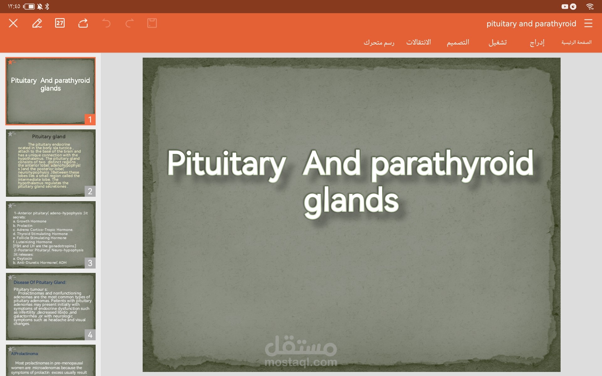 Pitutary and parathyroid glands