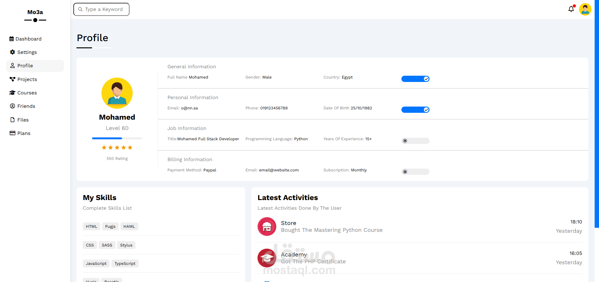 Technologies: HTML5 • CSS3 • JavaScript (ES6)  Design inspired by practice Template. Coded and developed by me.