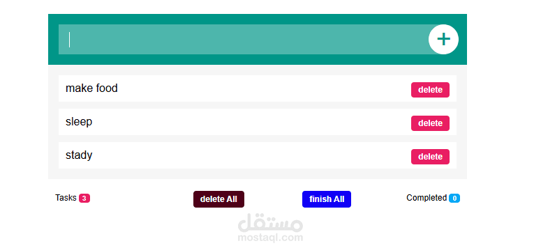 To-Do List Technologies: HTML5 • CSS3 • JavaScript (ES6)  Features: Add, delete, and update tasks. Data is stored in browser's local storage.