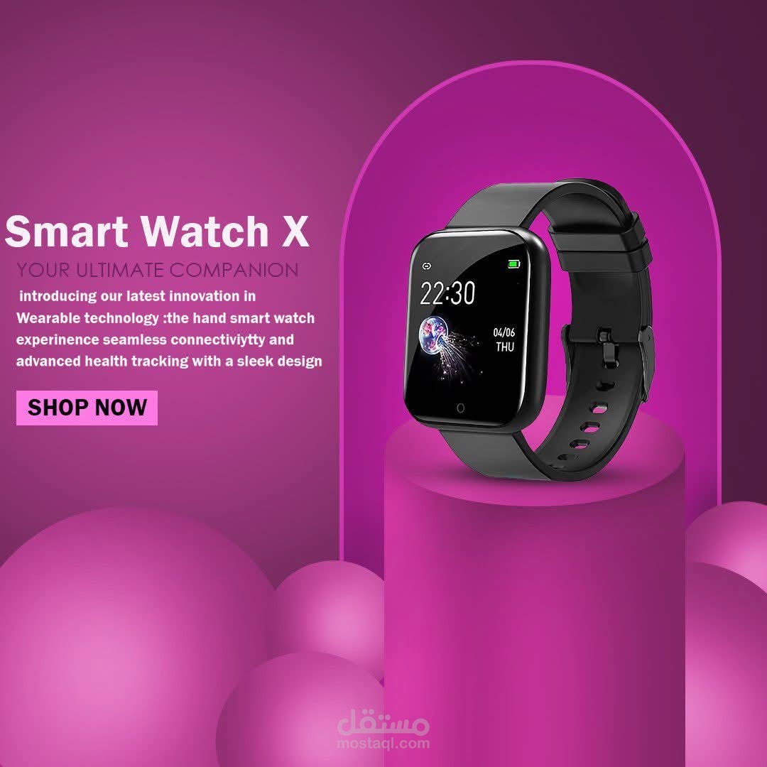 “Smart Watch X – Promotional Banner Design