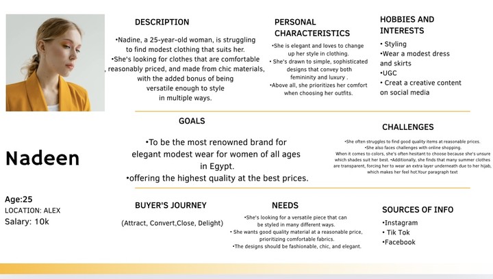 A sample of buyer persona
