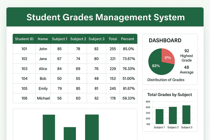 Student Grades Management System – نظام احترافي لإدارة درجات الطلاب