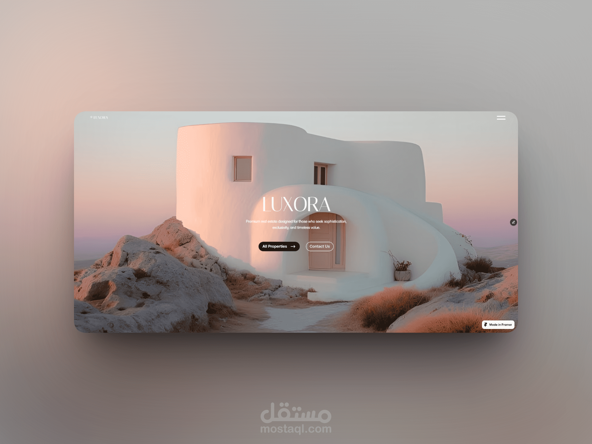 Luxora – منصة وموقع عقاري فاخر لعرض المشاريع السكنية