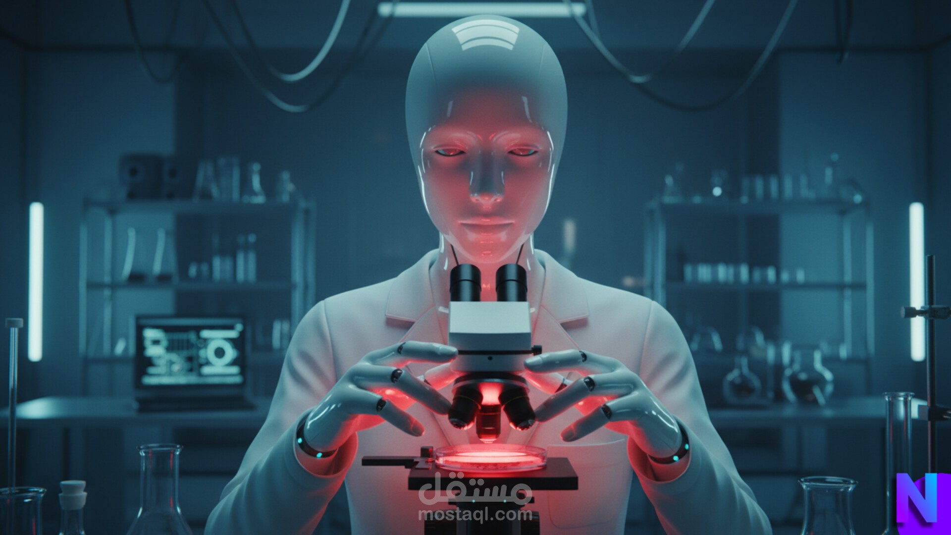 تشويقة فيلم قصير ثلاثي الأبعاد (3D/CGI) بأسلوب سايبربانك مصمم بالذكاء الاصطناعي