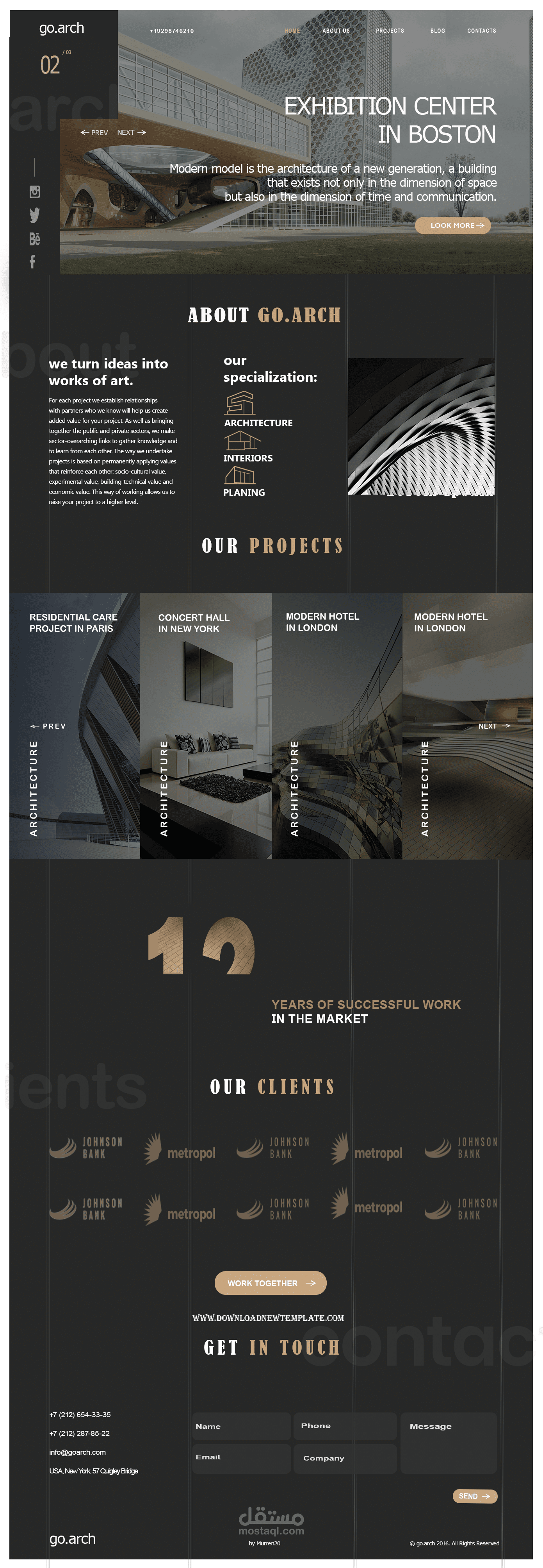 تصميم موقع احترافي لبراند Go Arch المتخصص في بيع وتنفيذ المشاريع المعمارية العصرية