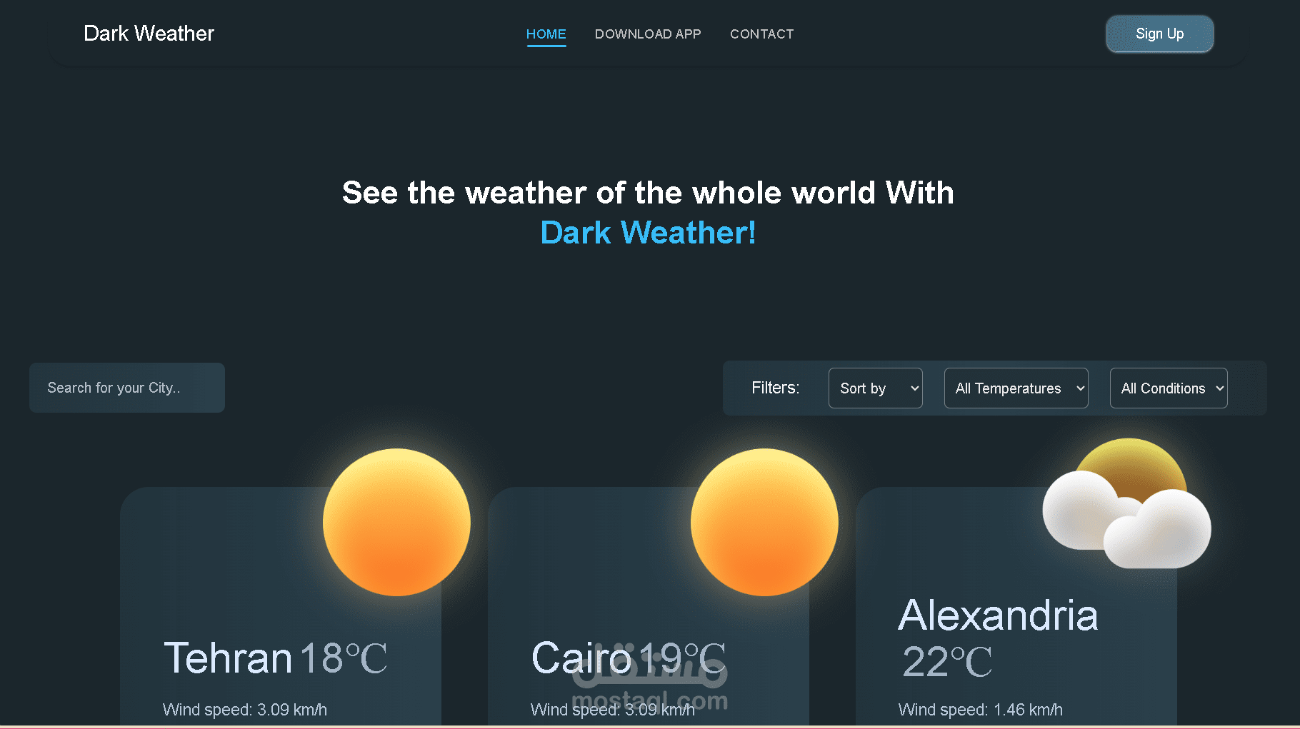 الطقس حول العالم - Global Weather Website (Dark Weather)