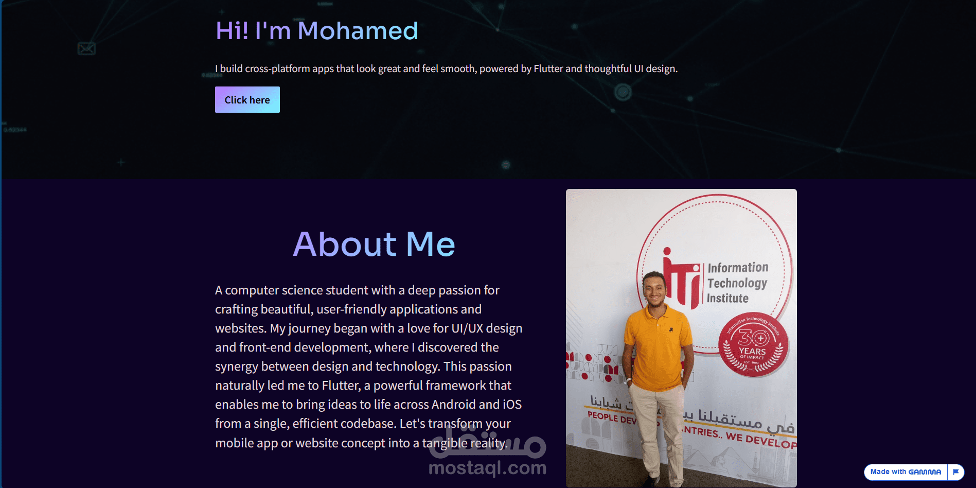 الموقع الشخصي (portfolio)