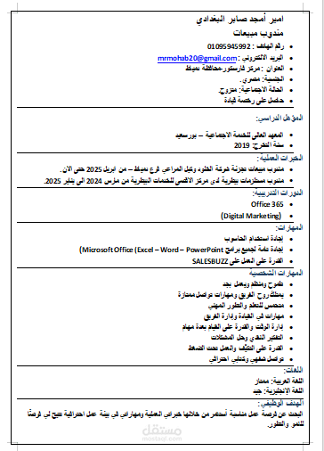 انشاء cv  وامكانيه تحويلة ل pdf