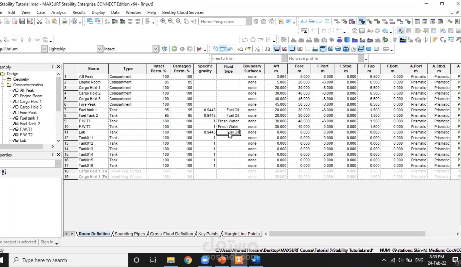 اقدر اعمل حسابات ال stability للمراكب بشكل مبدئي كبداية للديزاين بحسابات بسيطه ع الماكسيرف