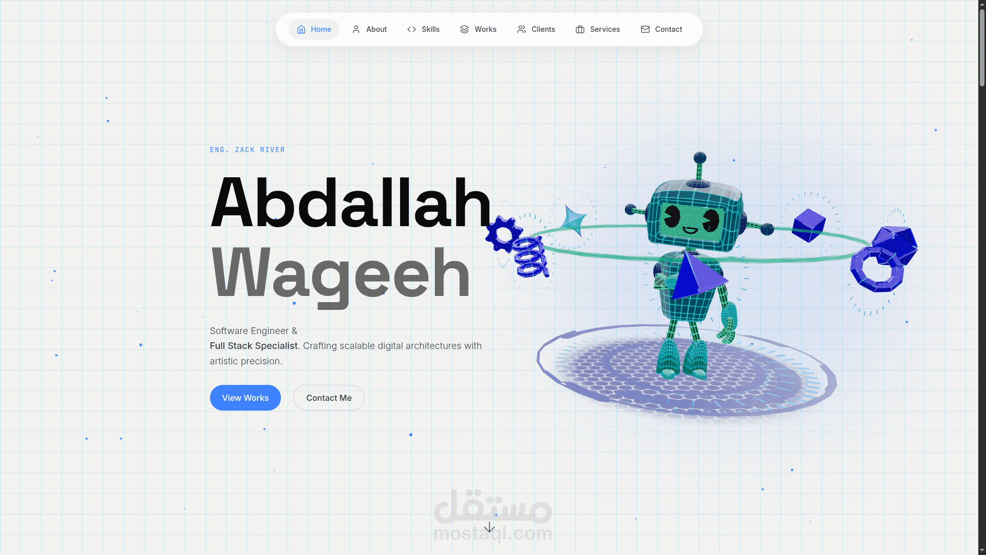 معرض أعمال شخصي تفاعلي بتصميم فني حديث (Artistic & Interactive Portfolio)