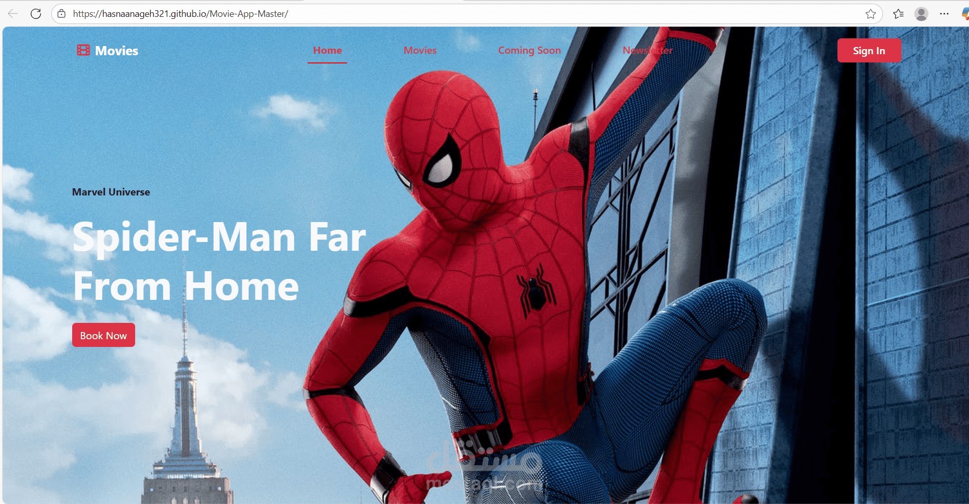 تصميم وتطوير موقع أفلام ترفيهي يعرض أحدث الأعمال السينمائية (Movies Website)