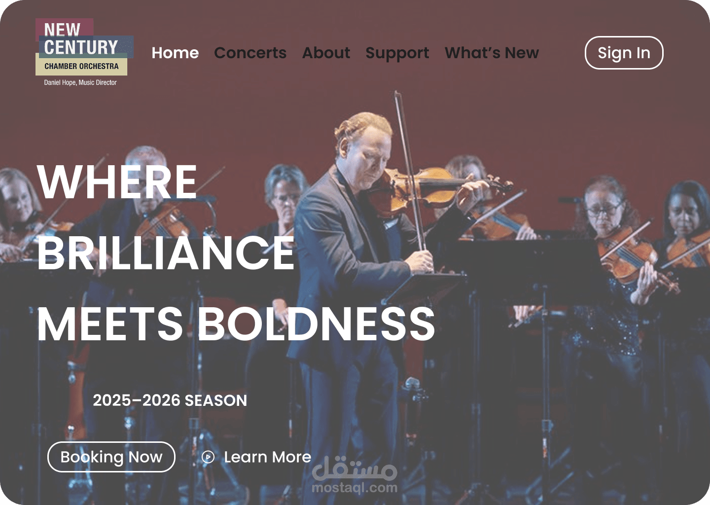 إعادة تصميم واجهة موقع New Century Chamber Orchestra | UI/UX Design