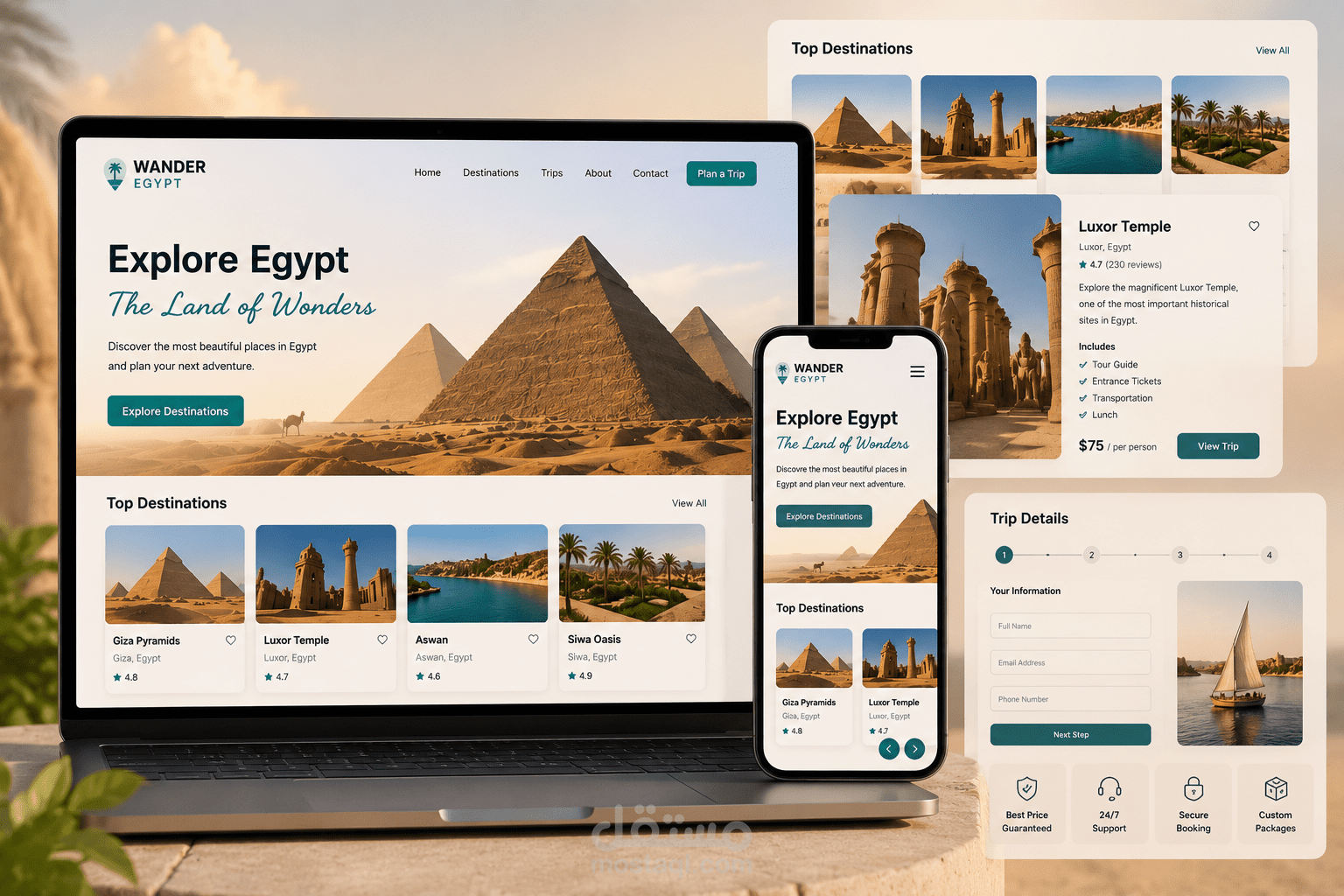 Wander Egypt – منصة سياحية تفاعلية لاكتشاف الوجهات والتخطيط للرحلات