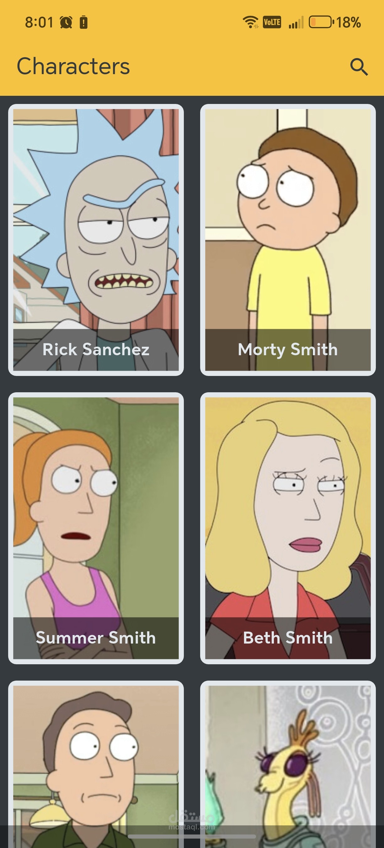 Characters App