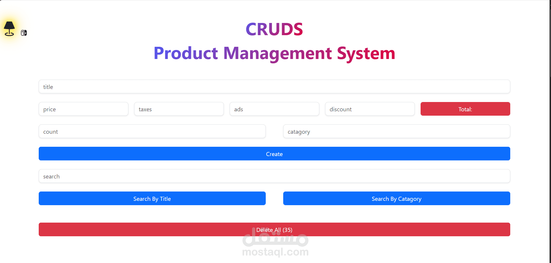 CRUD Application (Vanilla JavaScript)