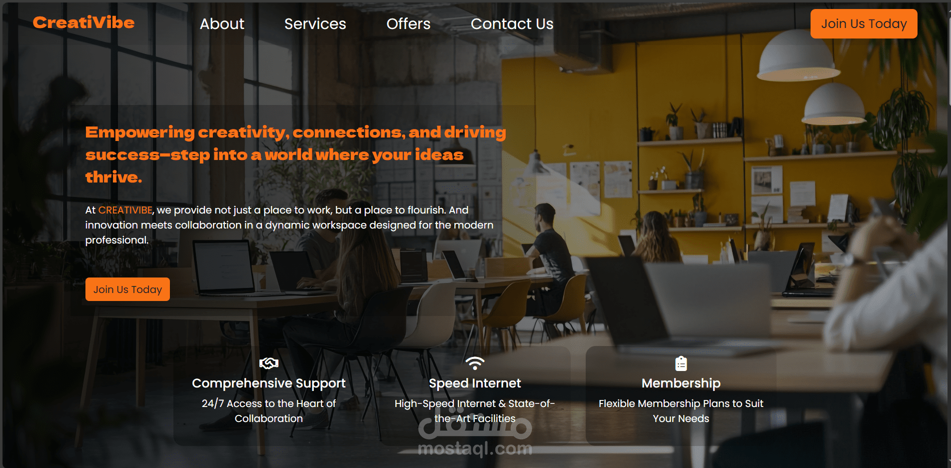 CreatiVibe Website (Frontend with Bootstrap)