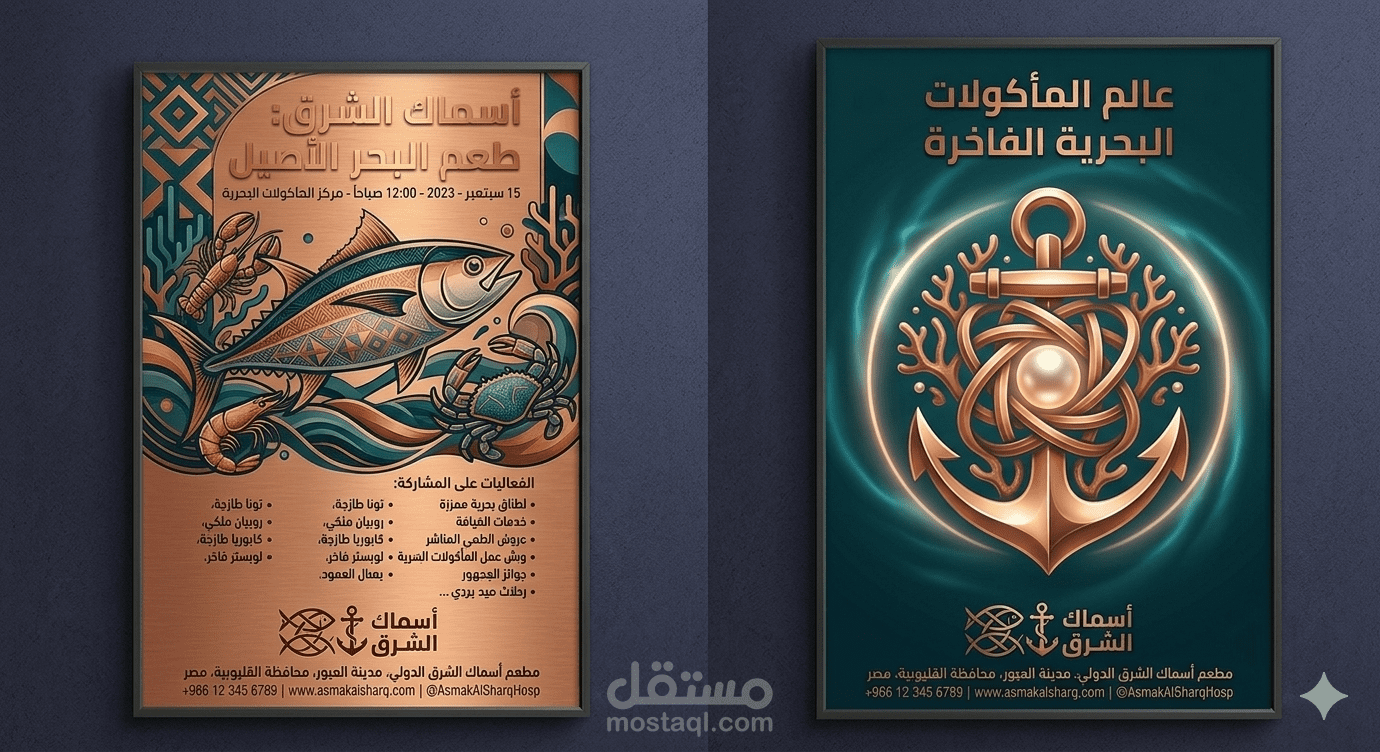 هويه بصريه متكامله لمطعم اسماك