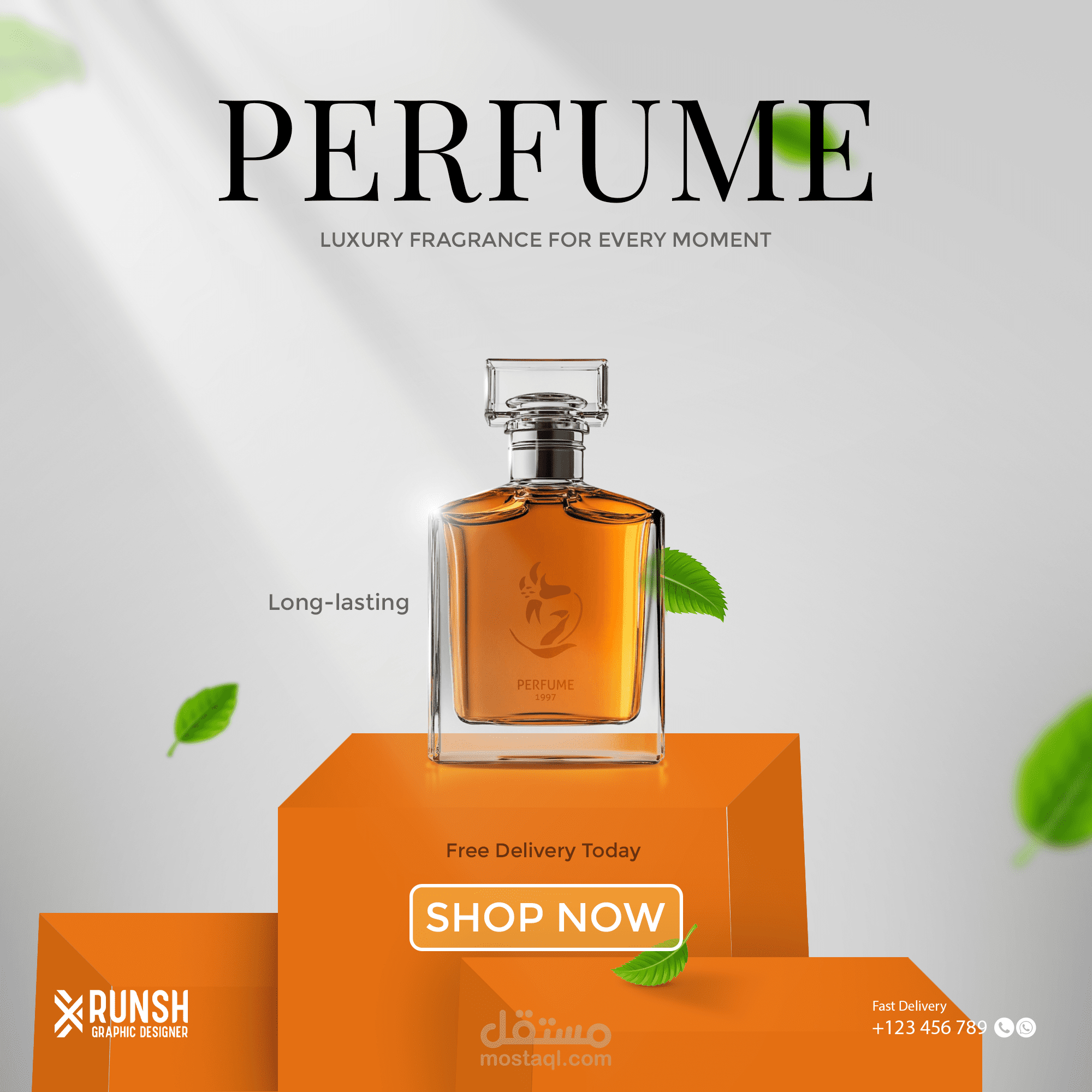 تصميم إعلان احترافي ومُؤثر لعطر فاخر