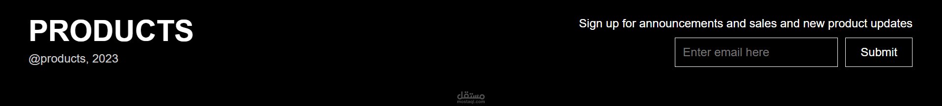 تصميم واجهة تسجيل دخول لموقع عرض منتجات