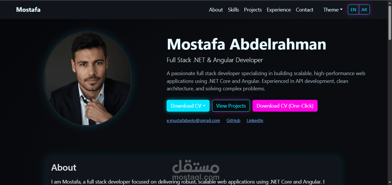 Build a complete, modern, responsive personal portfolio website