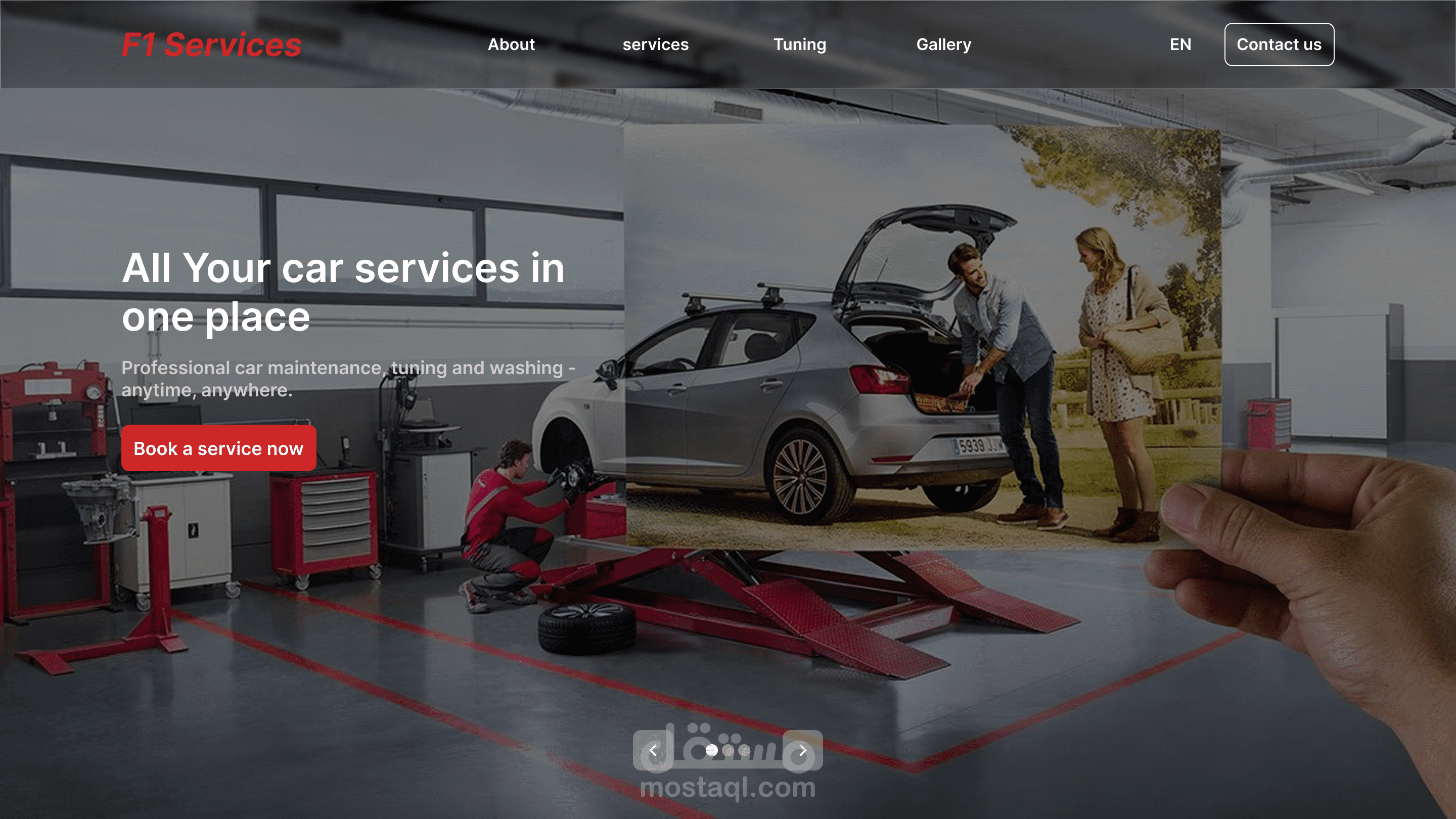 F1 Services Landing page UI design