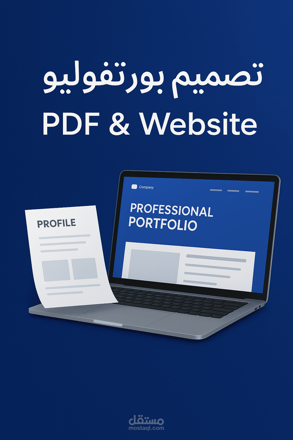 بورتفوليو احترافي يبرز شغلك سواء كموقع أو ملف PDF