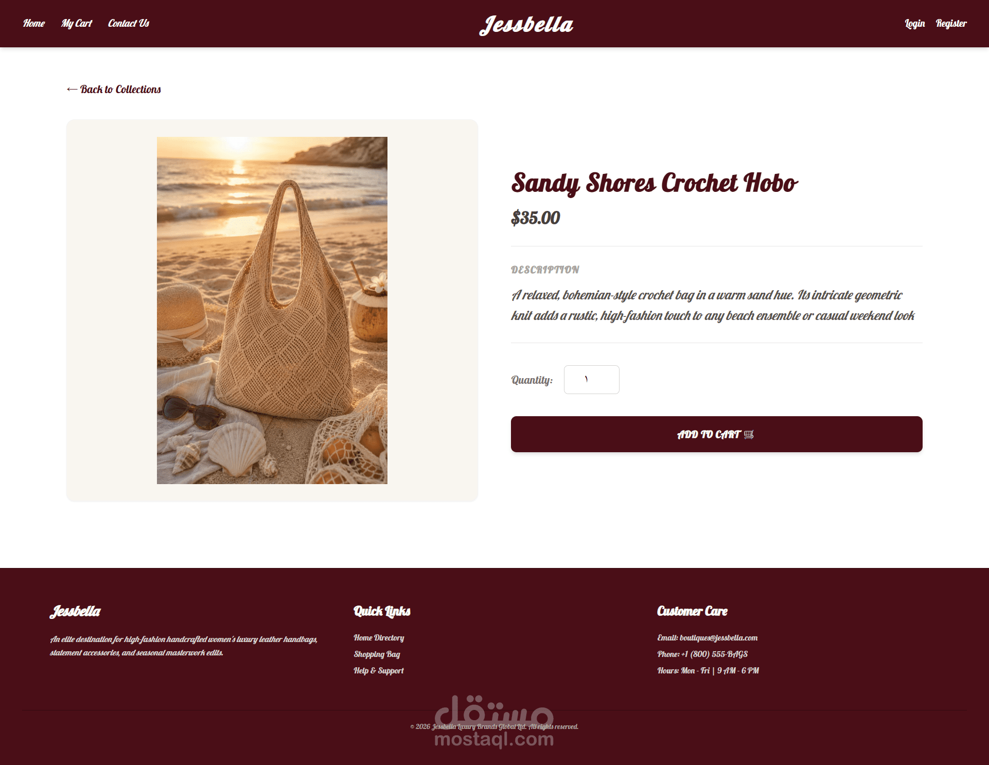 Jessbella: موقع ويب متكامل للتجارة الإلكترونية (E-commerce) متجاوب بالكامل، تم تطويره باستخدام PHP وMySQL وCSS وJavaScript. تم تصميمه لتوفير تجربة تسوق سلسة مع ميزات إدارة المخزون وتتبع الطلبات.