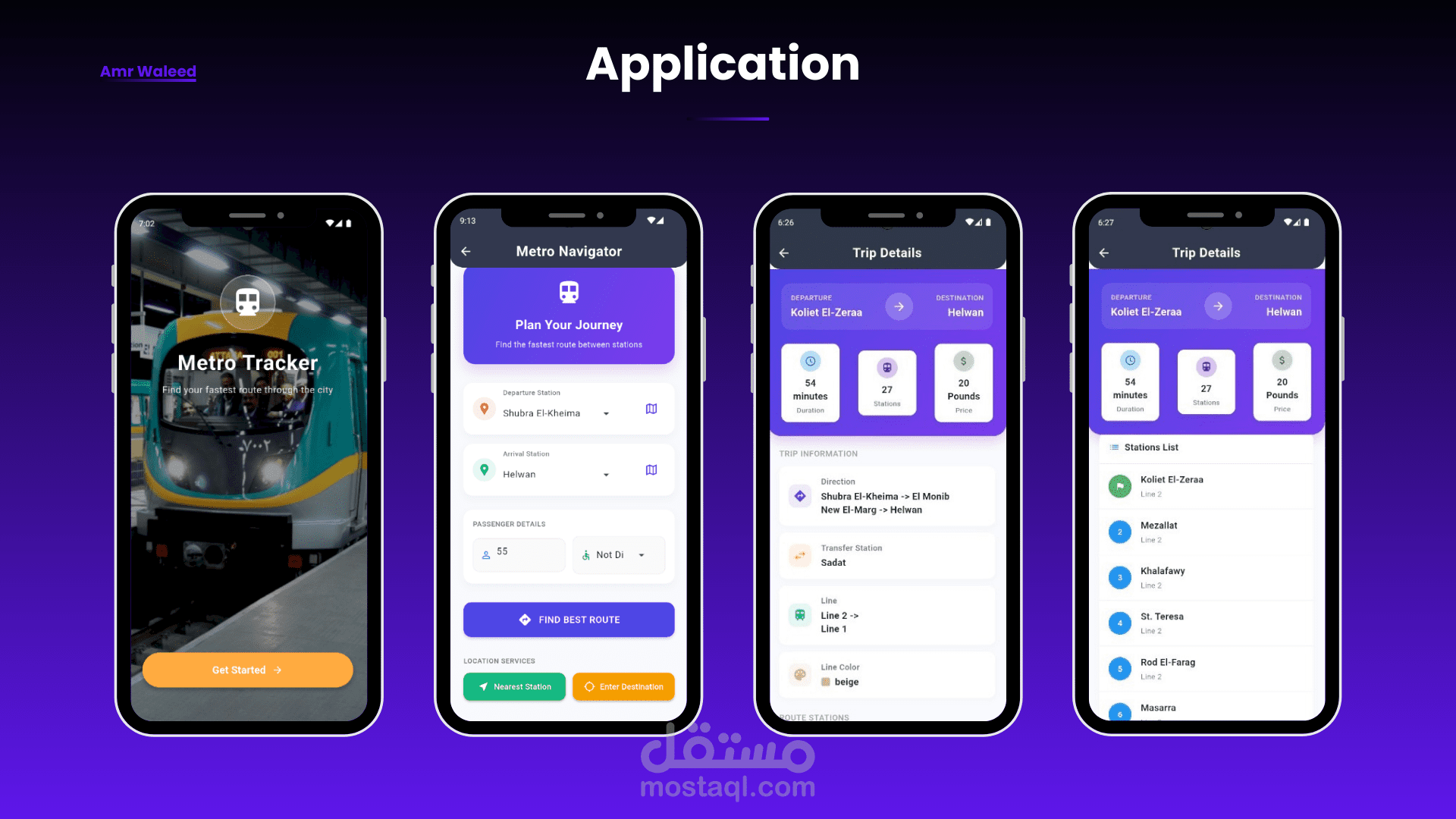 تطبيق لتخطيط رحلات مترو أنفاق القاهرة باستخدام Flutter