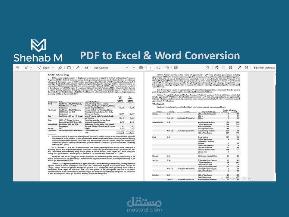 تحويل ملفات PDF إلى Excel وWord