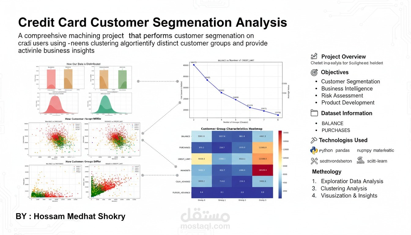 تحليل شرائح عملاء بطاقات الائتمان باستخدام K-Means