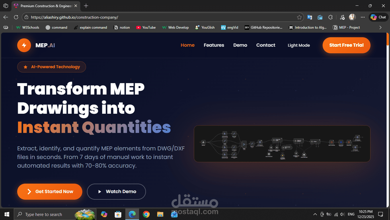 حصر الكميات وتقدير التكاليف لأعمال MEP