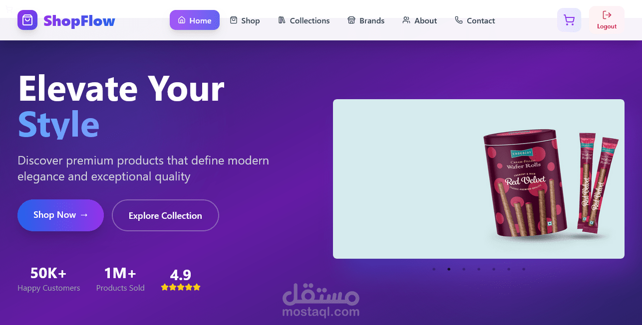 تطوير متجر إلكتروني احترافي باستخدام React وTailwind CSS