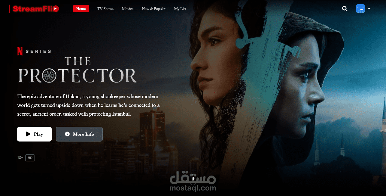تطوير منصة أفلام احترافية شبيهة بـ Netflix باستخدام React