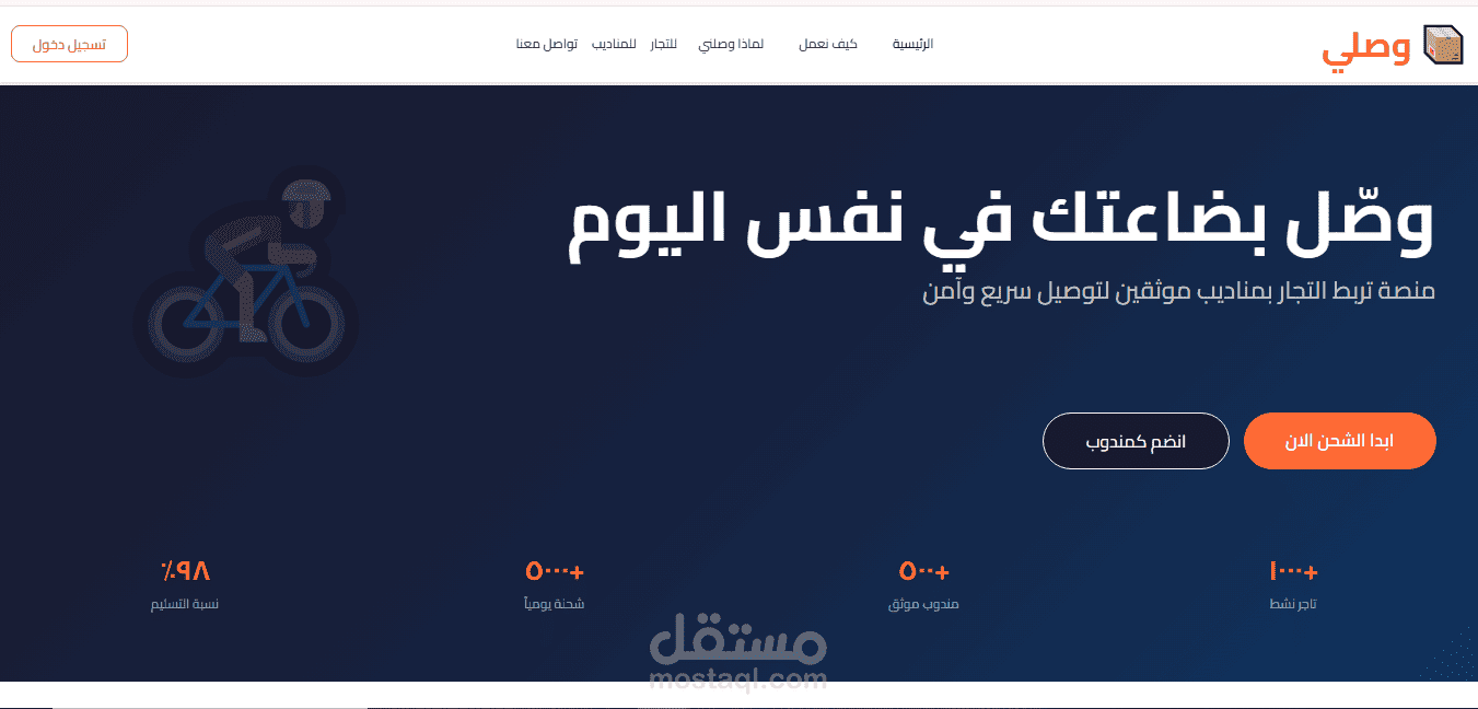 وصلى – منصة إدارة عمليات التوصيل