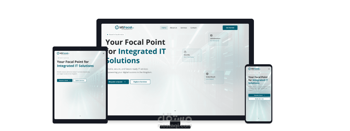 تصميم وتطوير موقع شركة لتقديم خدمات تكنولوجيا المعلومات