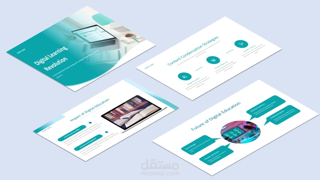 Infographic Powerpoint Digital Learning Revolution