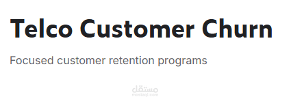 Telco Customer Churn Dataset