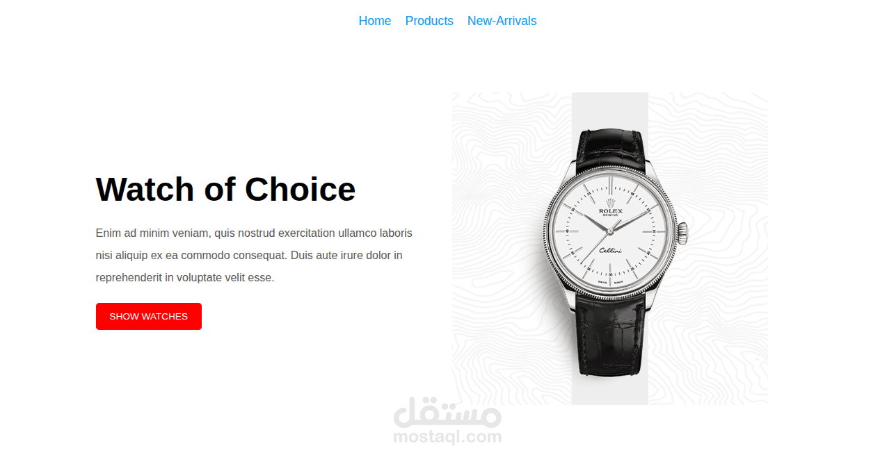 Simple & responsive landing page for watches