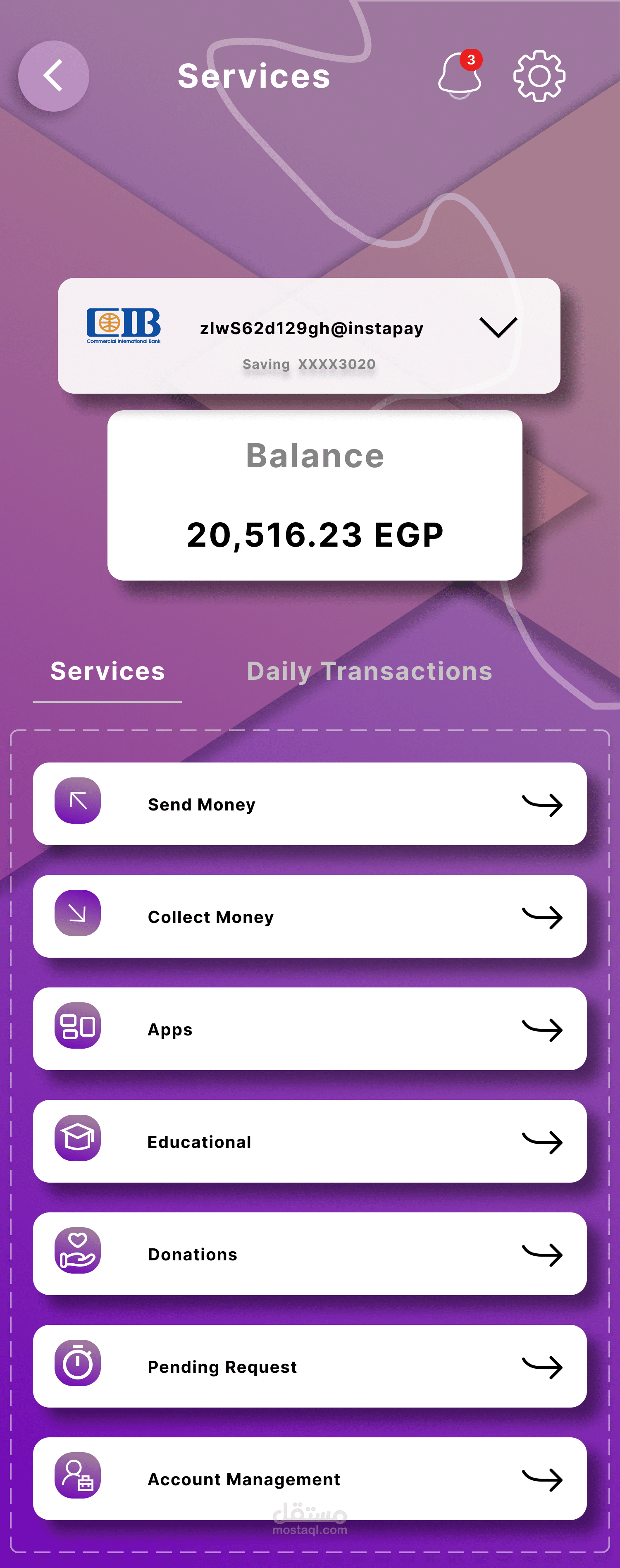 Redesign Instapay Mobile App