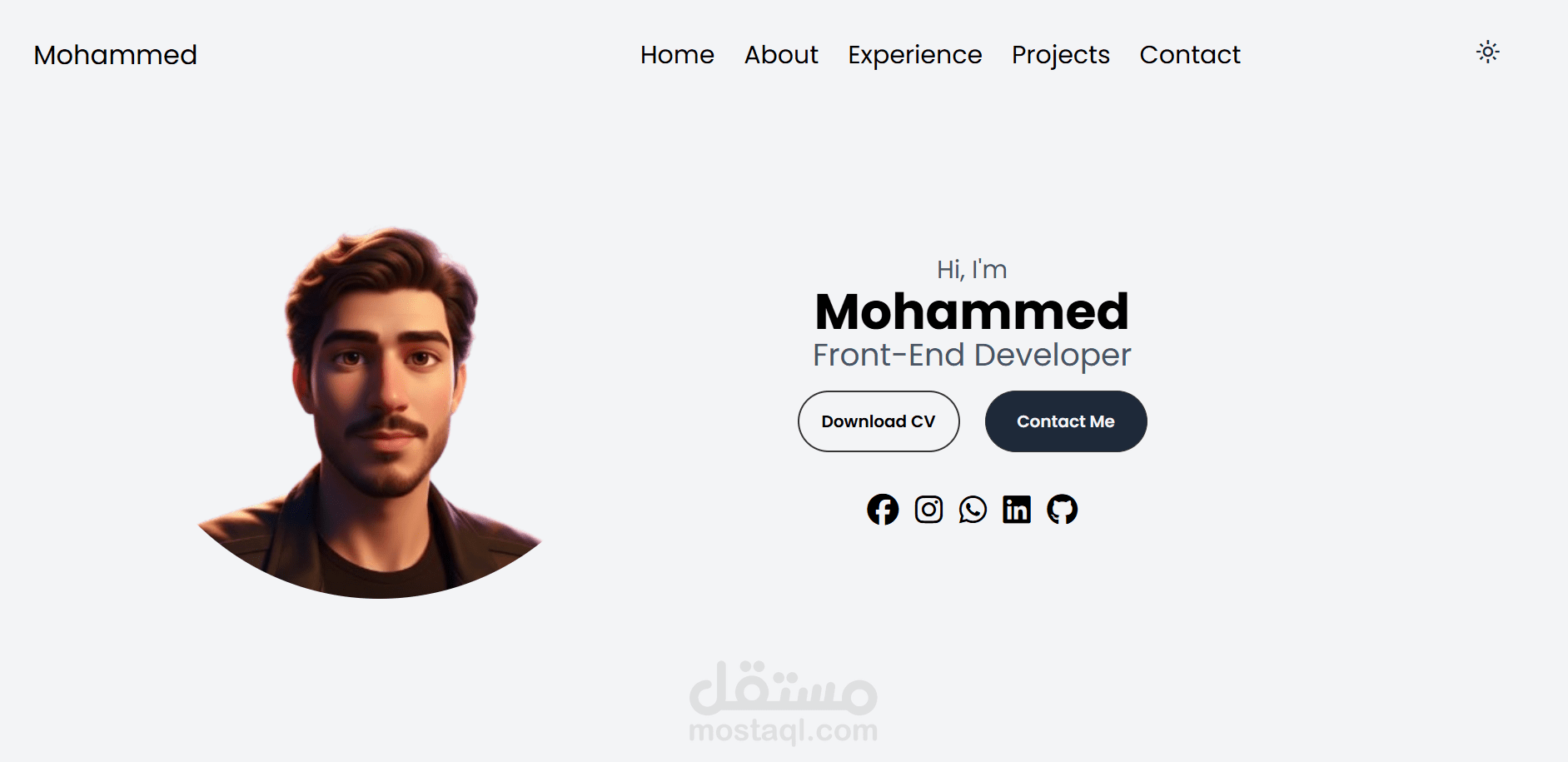 صفحة ويب شخصية لعرض المشاريع والخبرات Portfolio